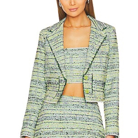 Le Superbe Tweed crop Top Zipper Back, Le Superbe Beach Tweed Crop Top - Picture 3 of 9